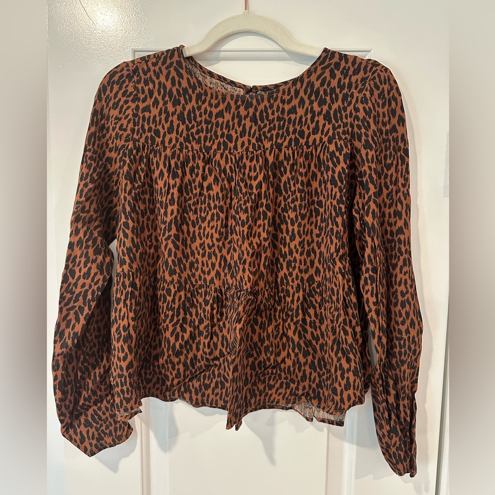 Gap Leopard Print Long Sleeve Women's Top